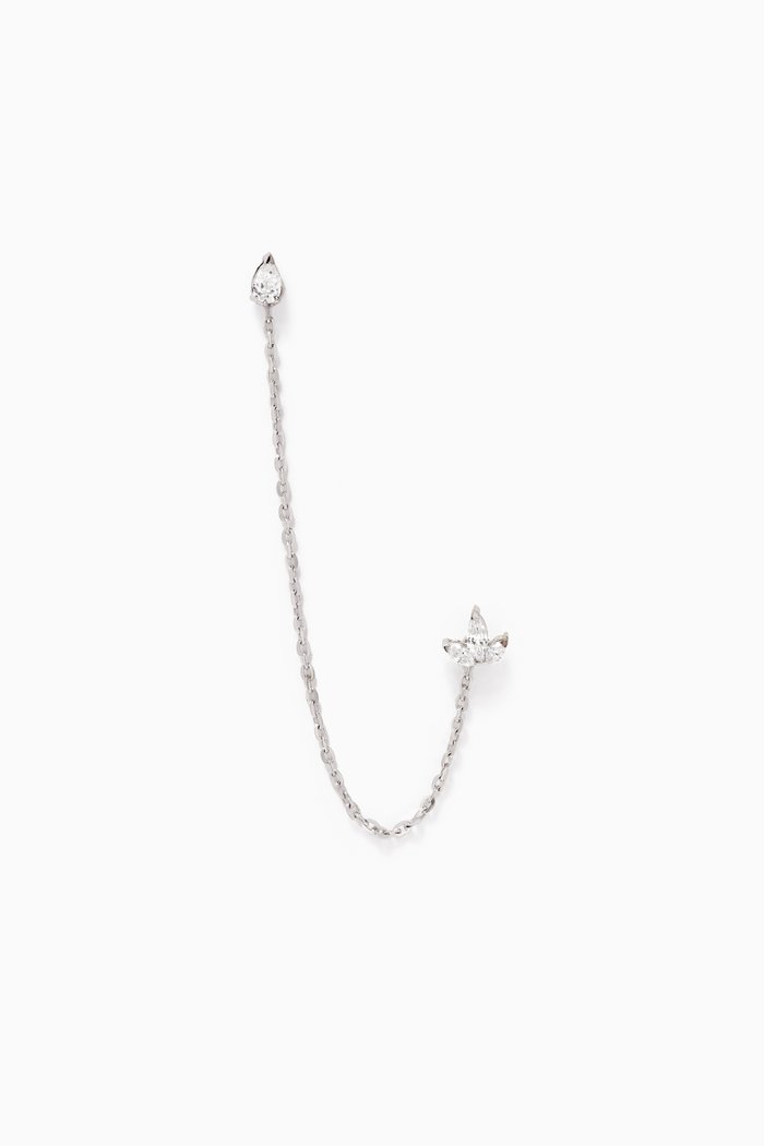 

Diamond Single Chain Ear Piercing in 18kt White Gold