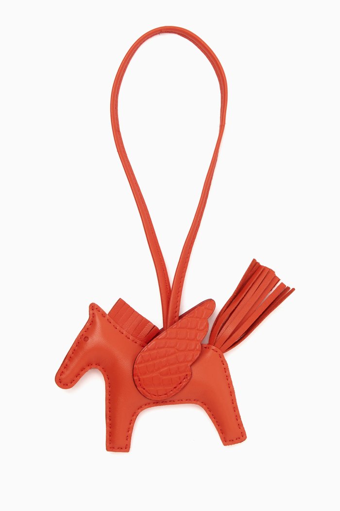 

Rodeo PM Pegasus Charm in Milo Lambskin & Alligator, Orange