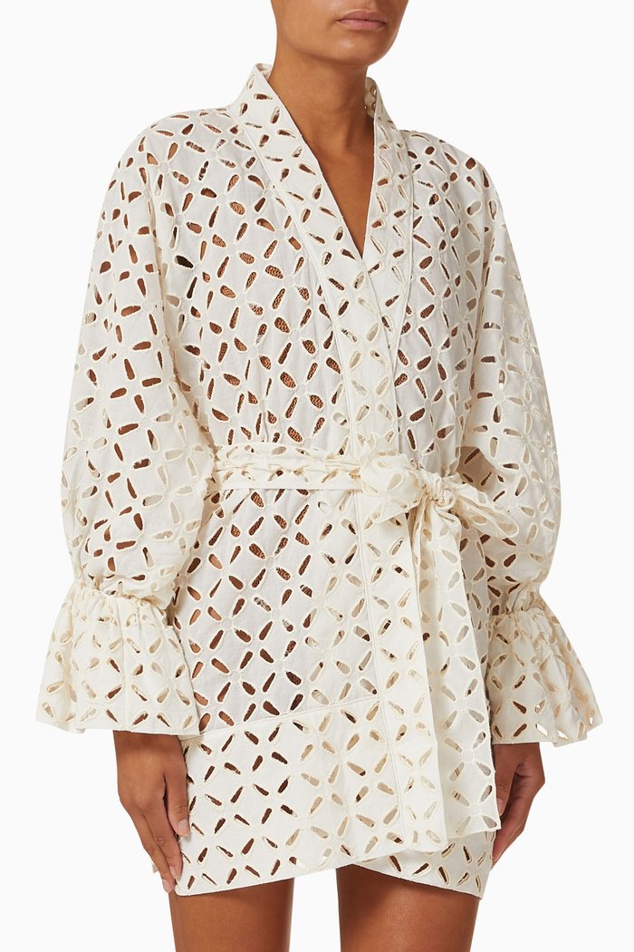 

Stella Cut-out Kaftan in Linen, Neutral