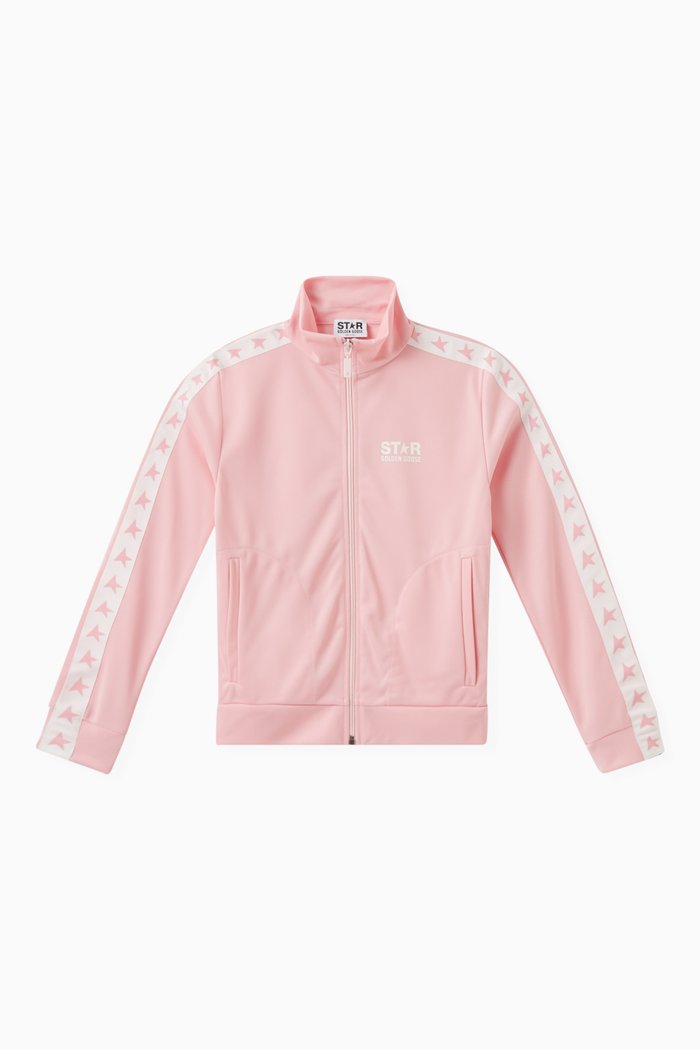 

Logo Tape Jacket in Technical Jersey, Pink