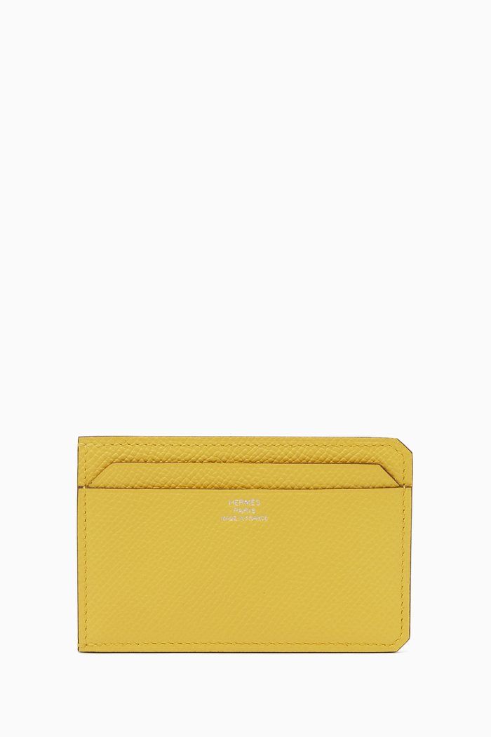 

Unused Portes Cartes City Card Holder in Epsom Leather, Yellow