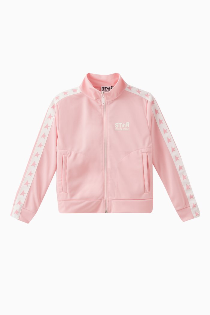 Logo Tape Jacket in Technical Jersey, Pink