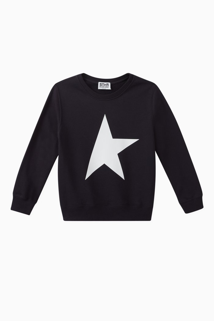 

Star Print Sweatshirt in Cotton, Blue