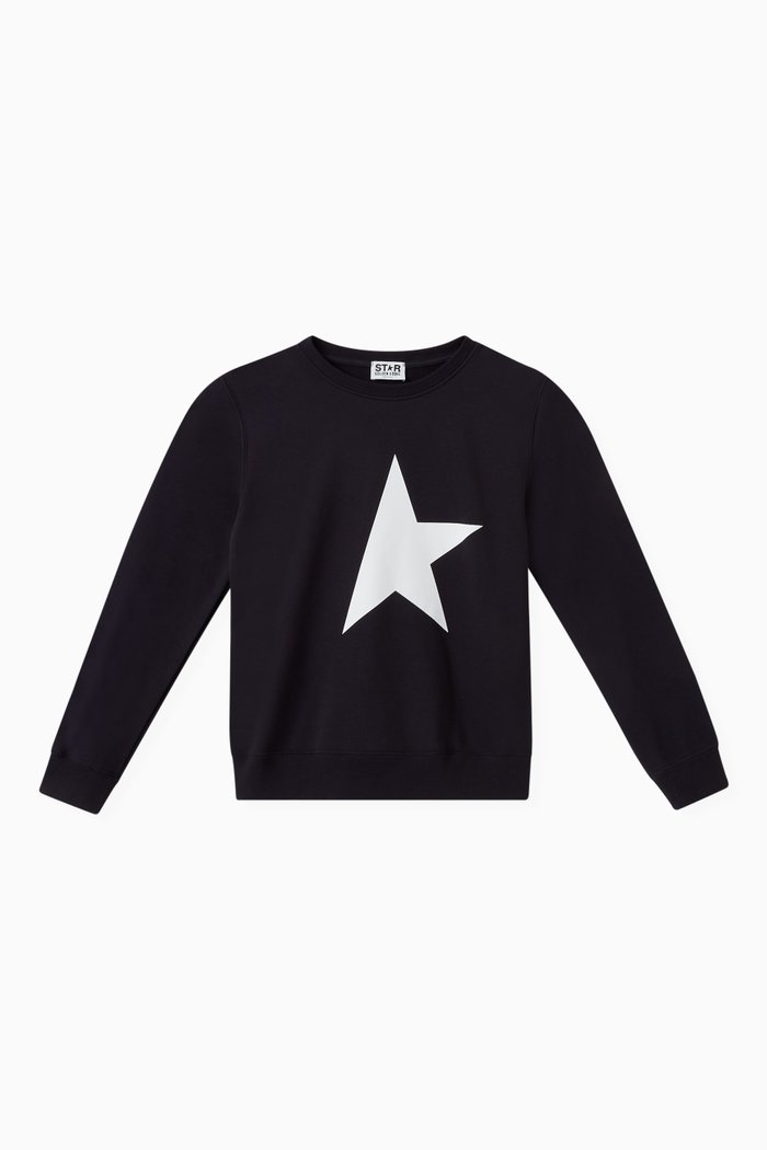 

Star Print Sweatshirt in Cotton, Blue