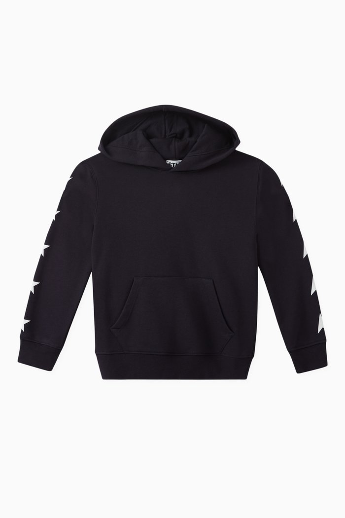 

Multistar Print Hoodie in Cotton, Blue