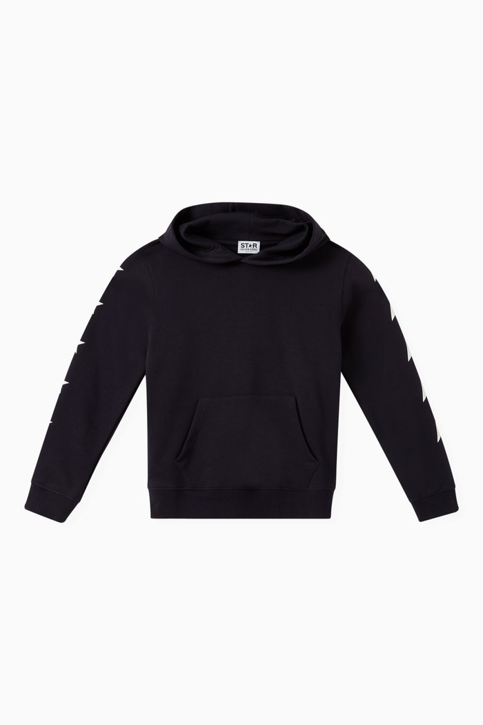

Multistar Print Hoodie in Cotton, Blue