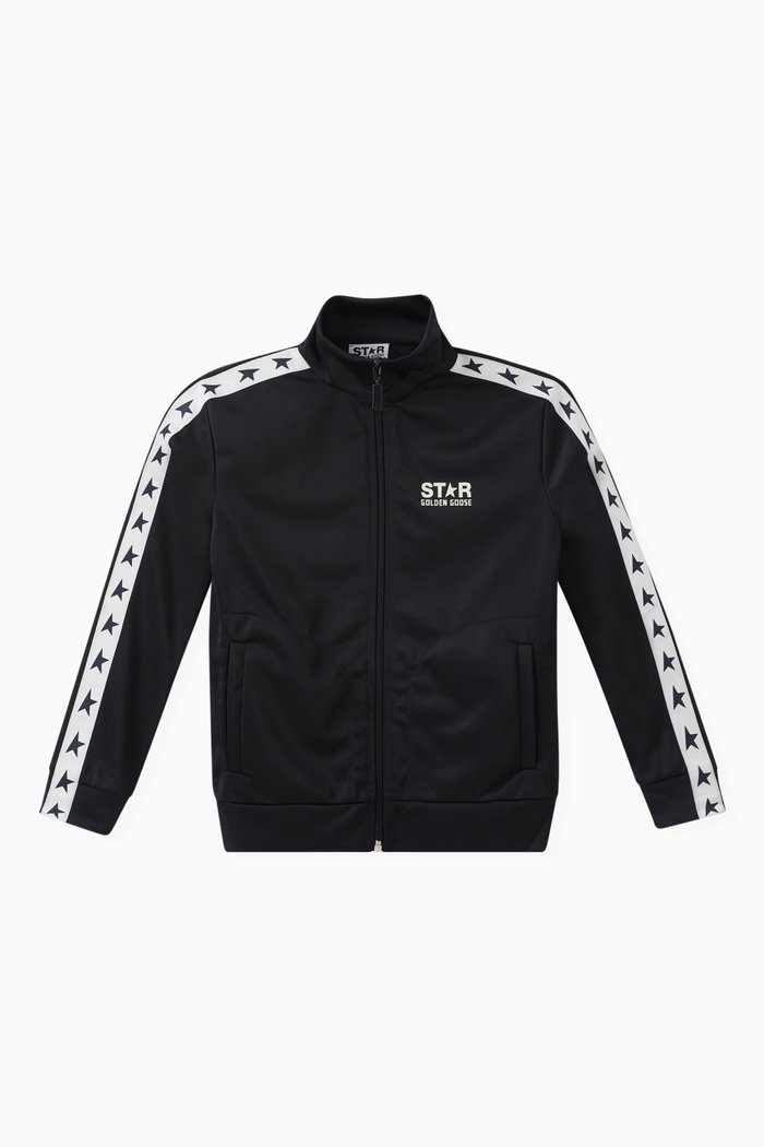 

Logo Tape Jacket in Technical Jersey, Blue