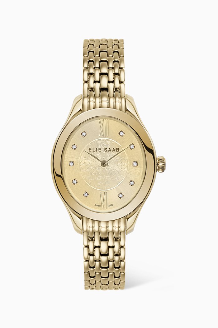 

Mystere D'Elie Elegance Swiss Diamond Gold-plated Watch, 28mm