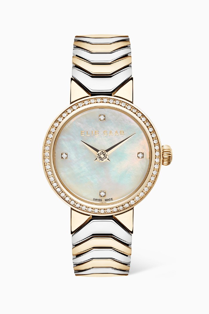 

Idylle Swiss Diamond Mini Yellow Gold-plated Stainless Steel Watch, 27mm