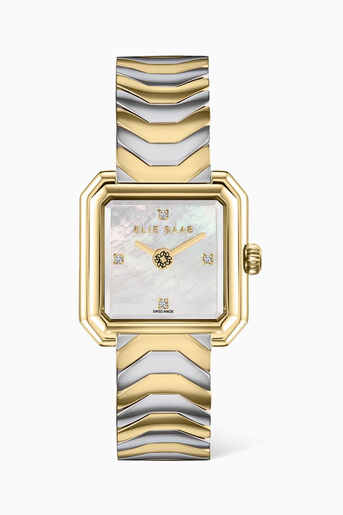 Carré Swiss Yellow Gold-plated Stainless Steel Watch, 25mm