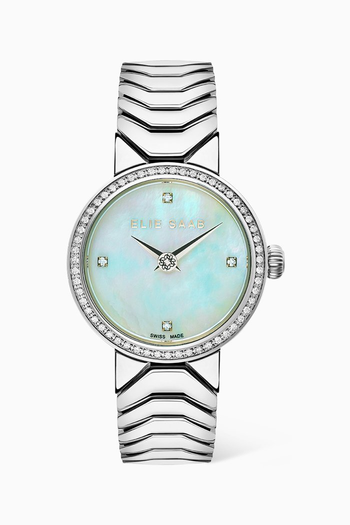 

Idylle Swiss Diamond Mini Stainless Steel Watch, 27mm, Silver