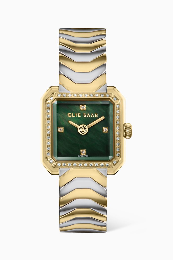 

Carré Swiss Diamond Yellow Gold-plated Stainless Steel Watch, 25mm