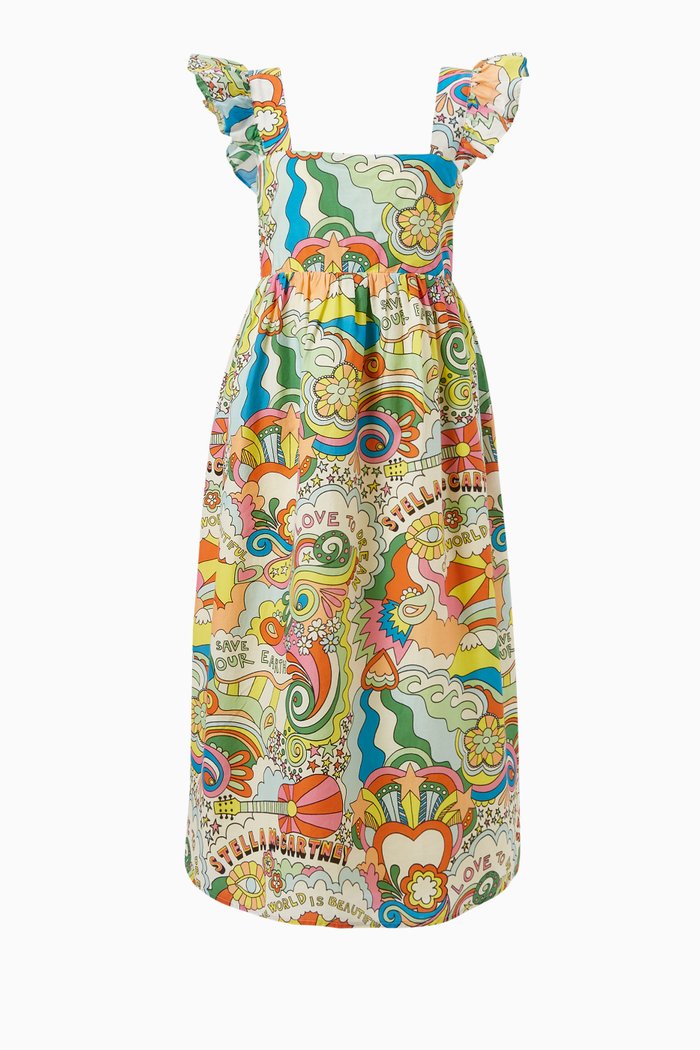 

Graphic-printed Dress in Cotton, Multicolour