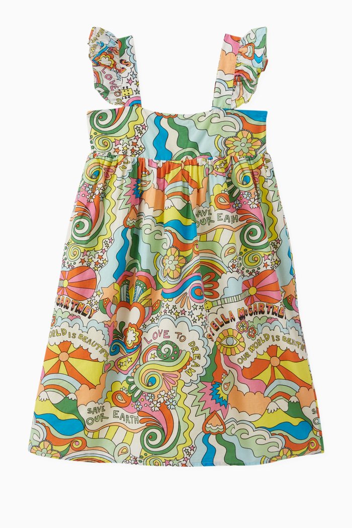 

Graphic-printed Dress in Cotton, Multicolour