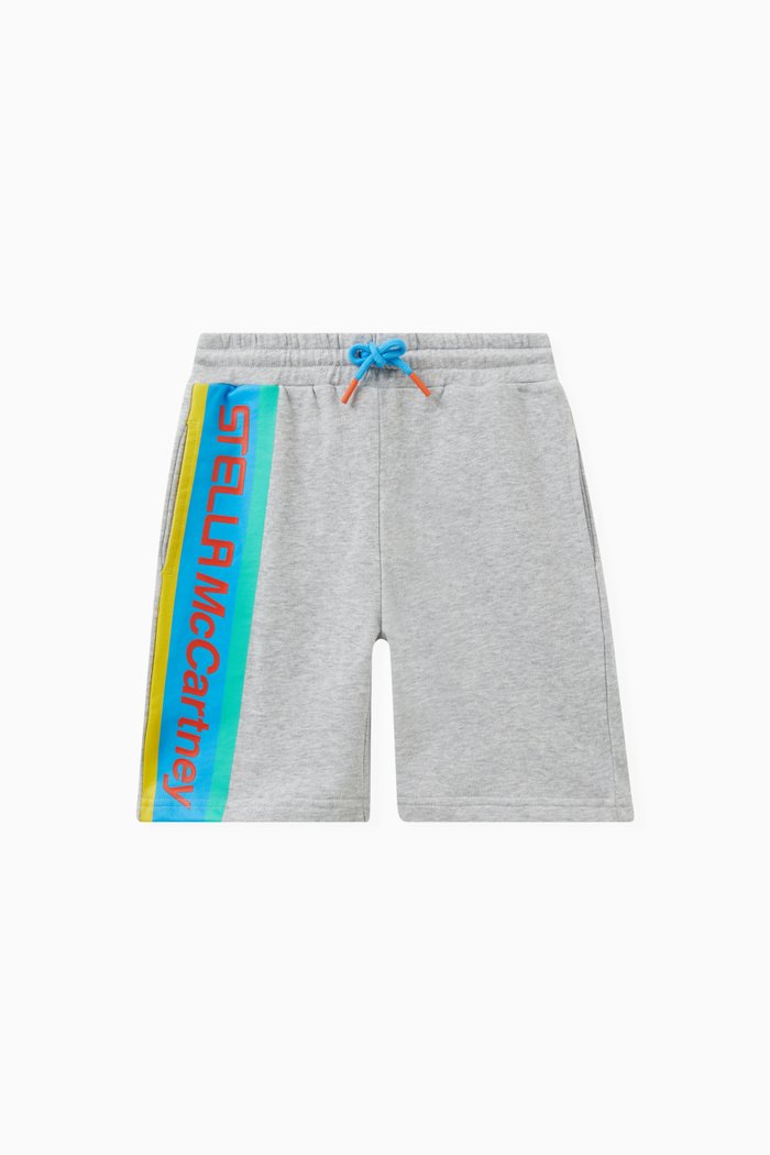 

Logo Stripe Shorts in Organic Cotton, Grey