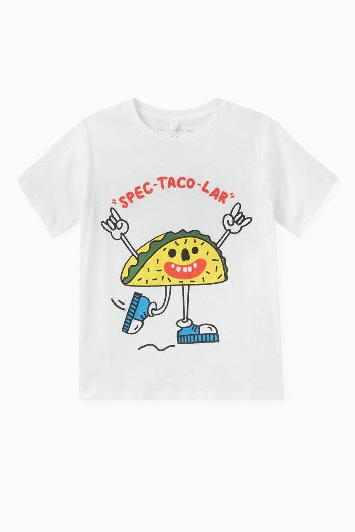

Taco Print T-shirt in Cotton, White