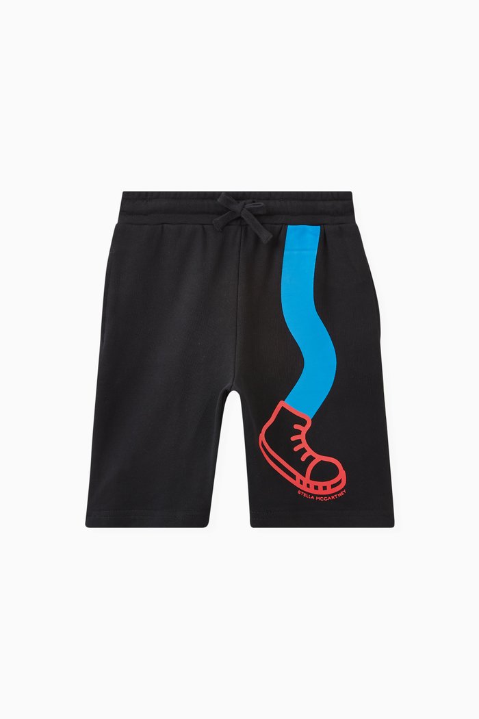 

Graphic Print Shorts in Cotton, Black