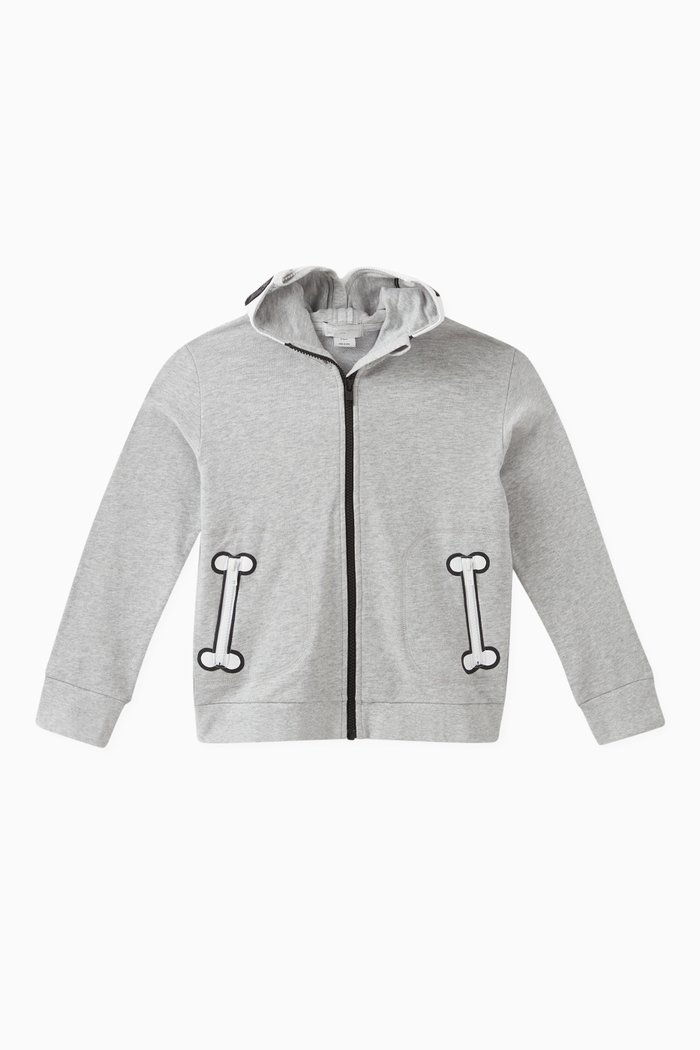 

Skeleton Hoodie in Cotton, Grey