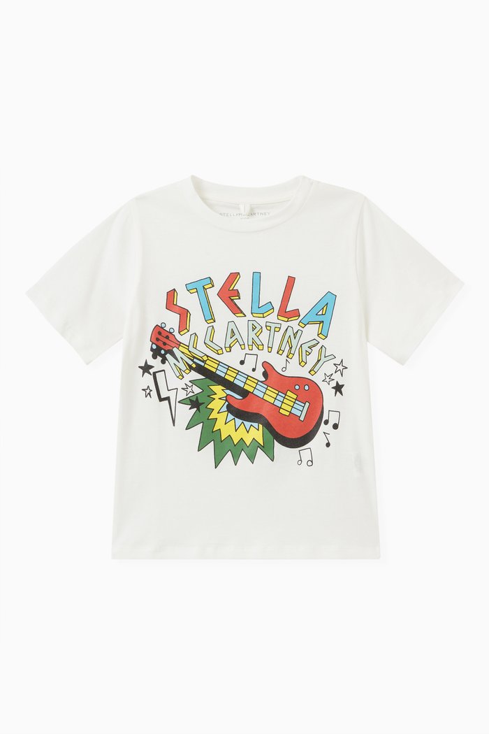 

Logo Guitar T-shirt in Cotton, White