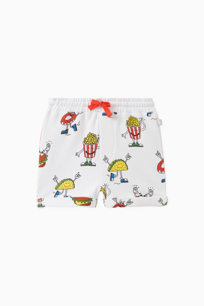 

Food-printed Shorts in Cotton, White