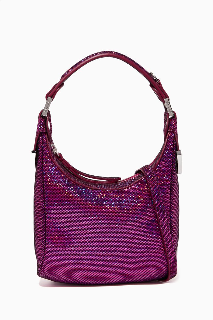 

Cosmo Top Handle Bag in Leather, Purple