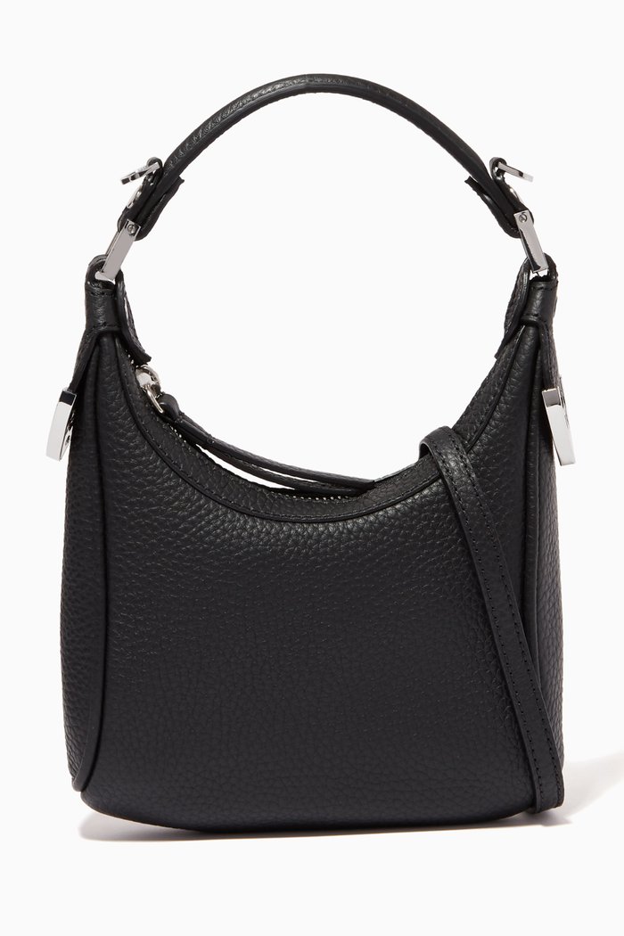 

Cosmo Top Handle Bag in Leather, Black