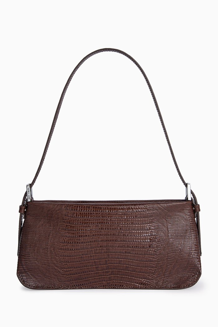 

Dulce Shoulder Bag in Lizard-embossed Leather, Brown