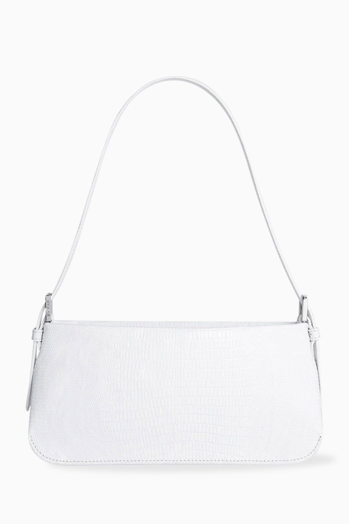 

Dulce Shoulder Bag in Lizard-embossed Leather, White