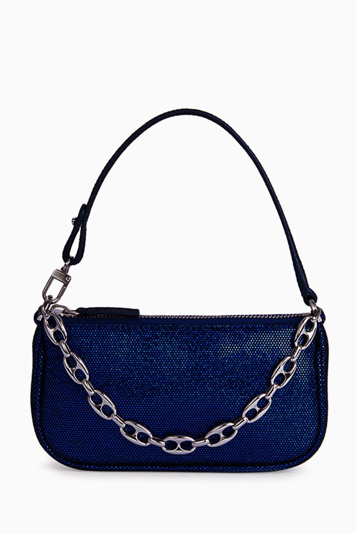 

Mini Rachel Shoulder Bag in Leather, Blue