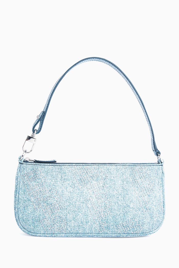 

Rachel Bag in Stud Denim-print Leather, Blue
