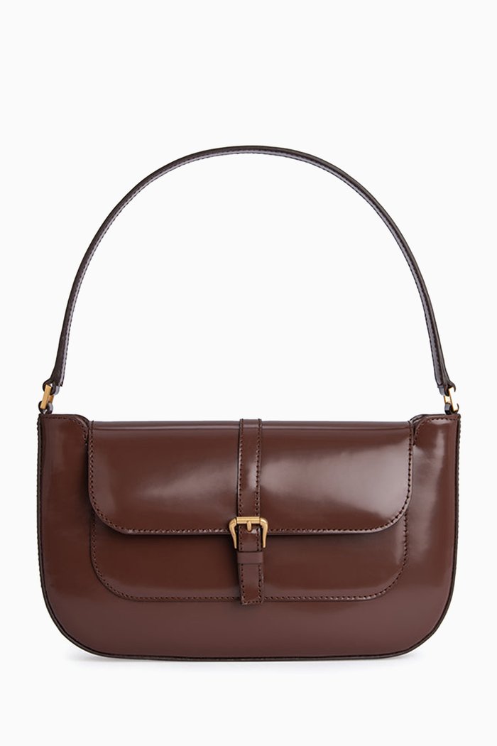 

Miranda Shoulder Bag in Patent Leather, Brown