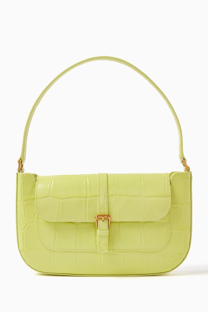 

Miranda Shoulder Bag in Croc-embossed Leather, Green