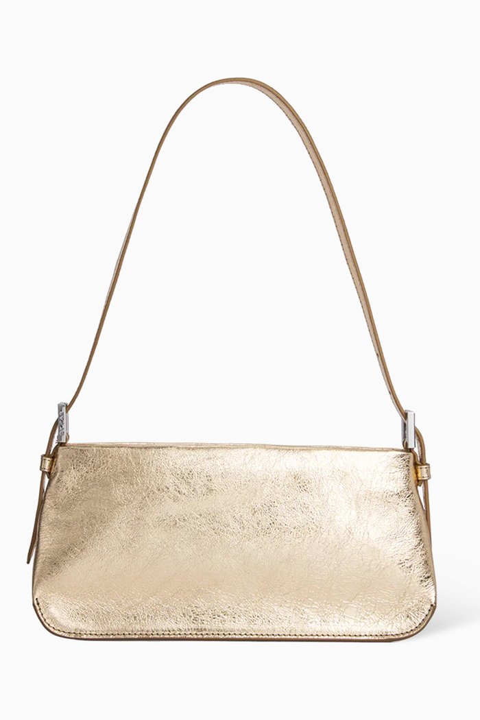 

Dulce Shoulder Bag in Metallic Leather, Gold
