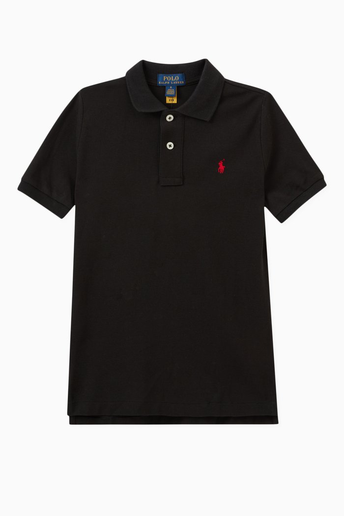 

Logo Polo Shirt in Cotton, Black