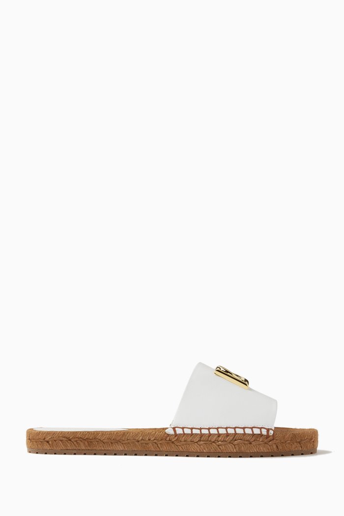 

Espadrilles Logo Slides in Nappa Leather, White
