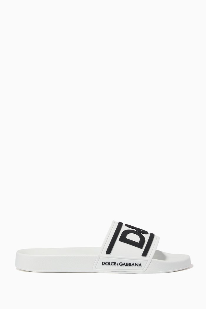 

Saint Barth Logo Slides in Rubber, White