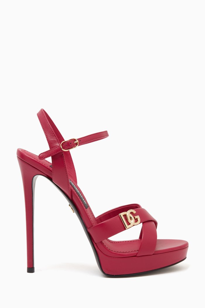 

Keira 105 Criss Cross Platform Sandals in Nappa Leather, Pink