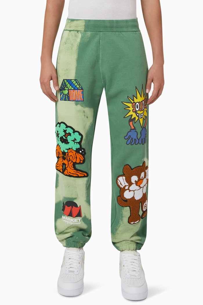 

Land Escape Tie-Dye Sweatpants in Cotton Fleece, Multicolour