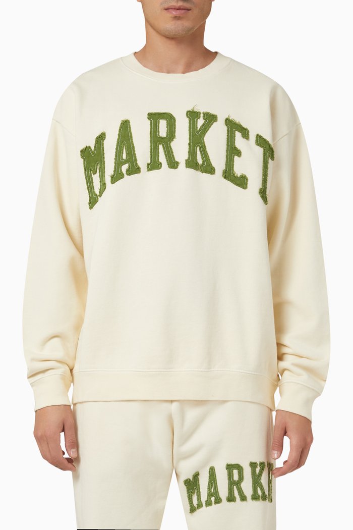 

Logo Vintage Wash Sweatshirt in Cotton Fleece, Neutral