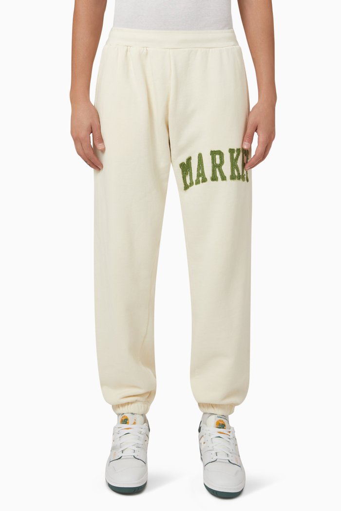 

Logo Vintage Wash Sweatpants in Cotton Fleece, Neutral