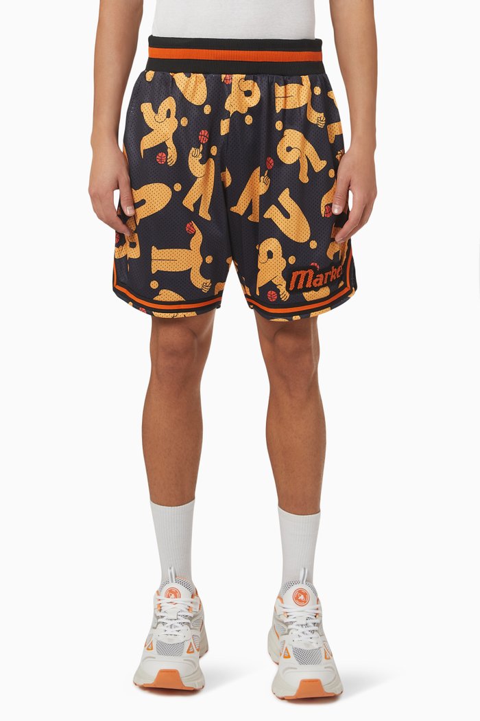 

Morning Pick Up Mesh Basketball Shorts in Nylon, Black
