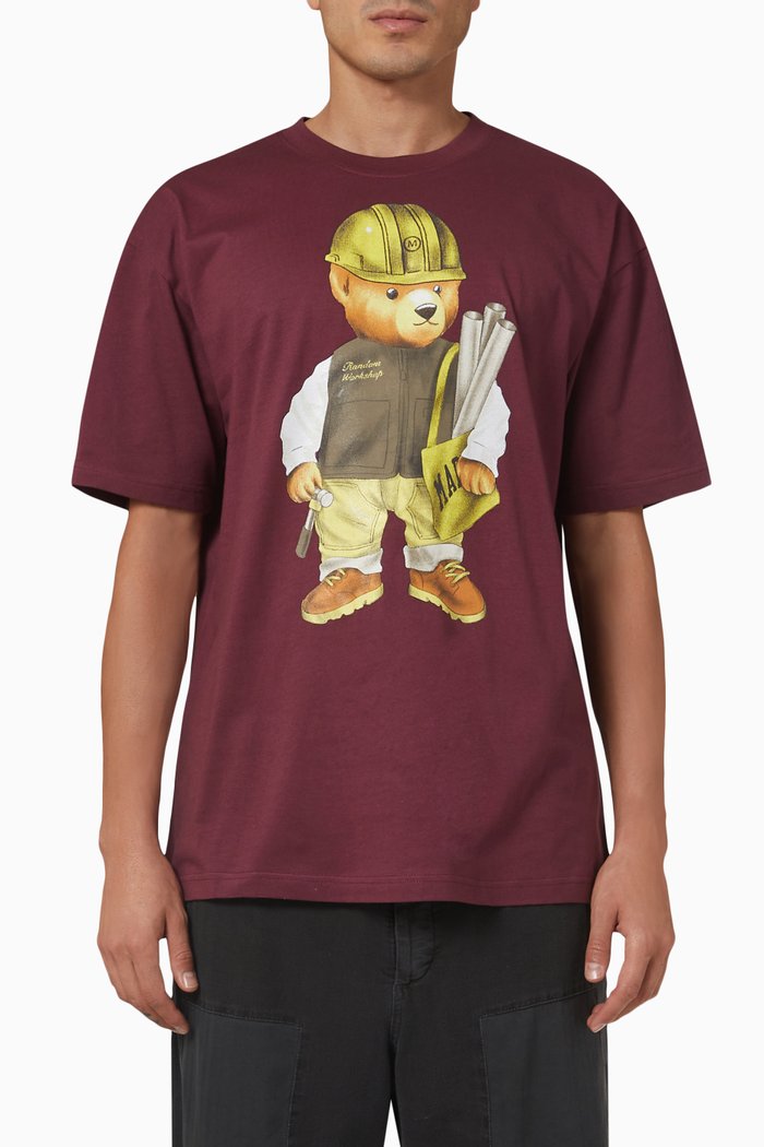 

Workshop Bear T-shirt in Cotton, Purple