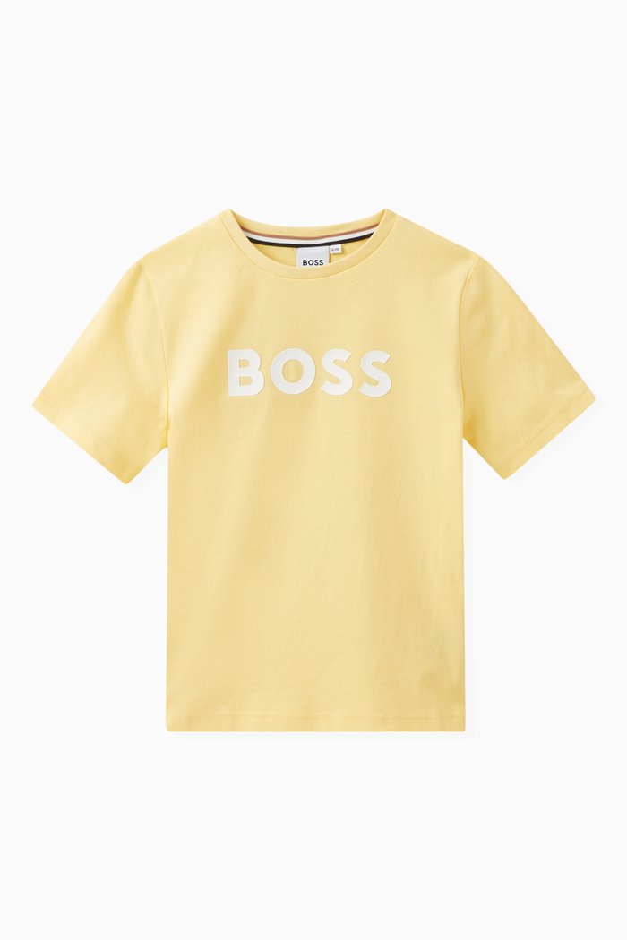 

Logo Print T-shirt in Cotton-stretch, Yellow