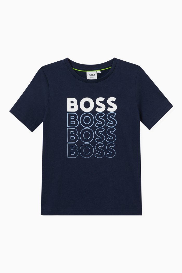 

Logo Print T-shirt in Cotton, Blue