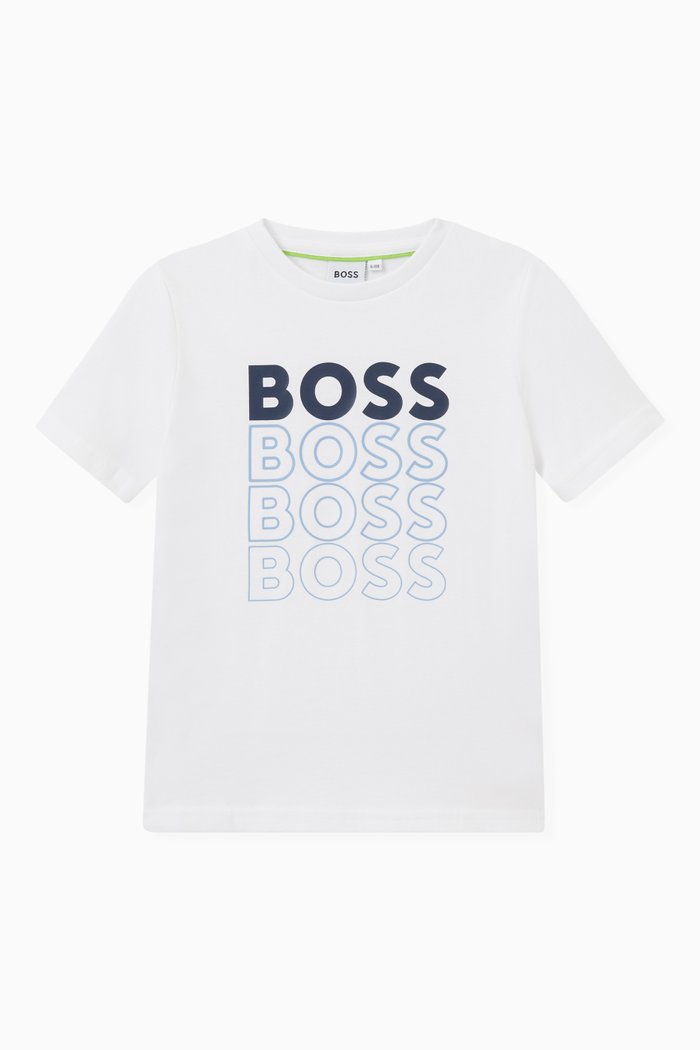Logo Print T-shirt in Cotton, White