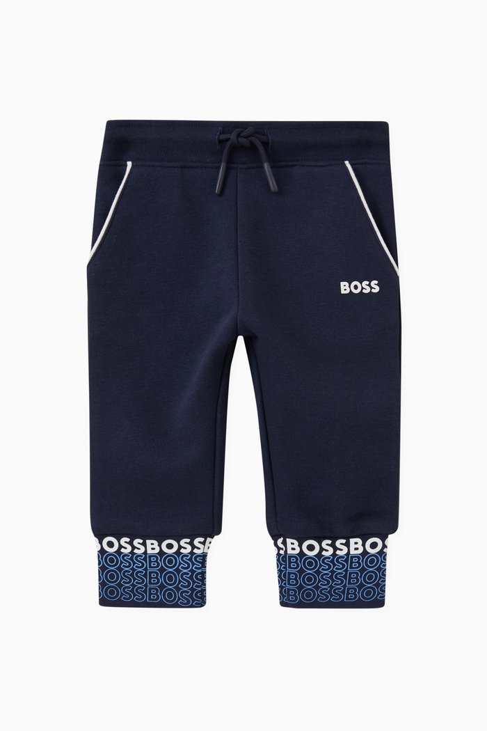 

Logo-print Sweatpants in Cotton-blend Fleece, Blue