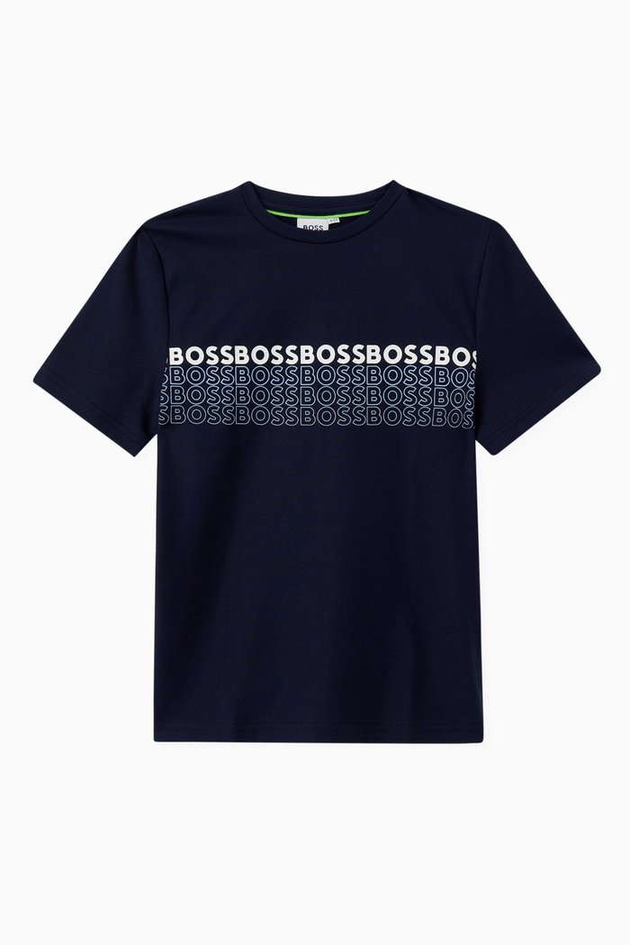 

Logo-print T-shirt in Cotton-blend Jersey, Blue
