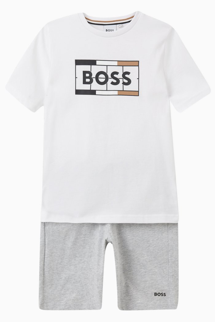

Logo T-shirt Set in Cotton, White