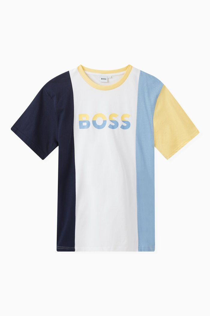 

Colour-block Logo T-shirt in Cotton Jersey, White