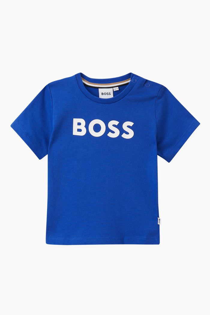 

Logo Print T-shirt in Cotton, Blue